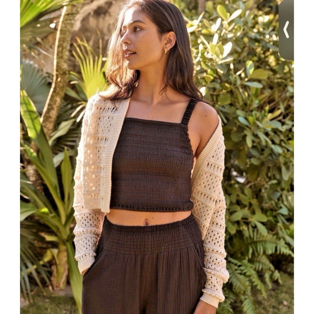 Marine Layer Women Size XL Lila Double Cloth‎ Cropped Tank Faded Black